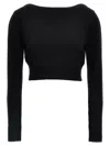 Max Mara Angri Rib Knit Wool Crop Sweater