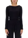 Max Mara Angri Rib Knit Wool Crop Sweater In Blue