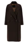 Max Mara Double-breasted Long Sleeve Coat In Brown