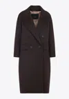 Max Mara Oversized Double Breasted Cashmere Coat In Brown
