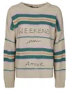 Max Mara Weekend Angus Maglia Grana Di Riso Ricamo In Gray