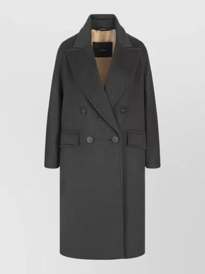 Max Mara Angus Jacket Button Detailing Flap Pockets In Black