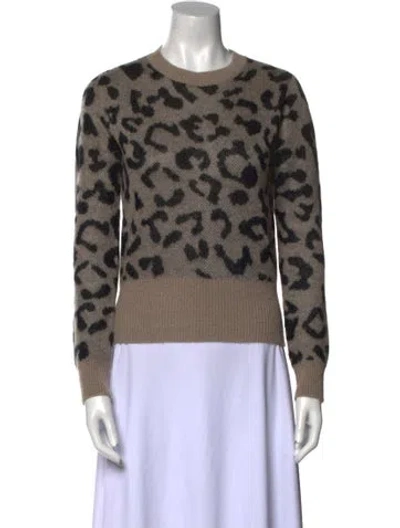 Pre-owned Max Mara Animal Print Crew Neck Sweater In Neutral