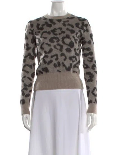 Pre-owned Max Mara Animal Print Crew Neck Sweater In Neutral