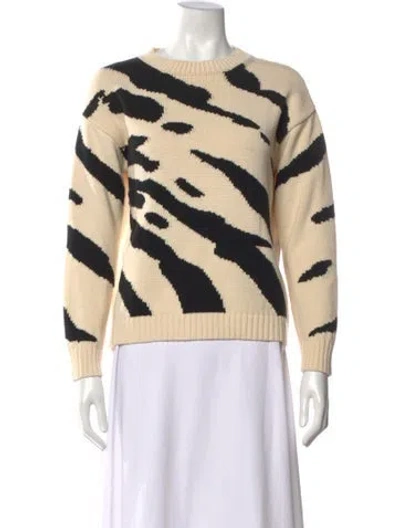 Pre-owned Max Mara Animal Print Crew Neck Sweater In Neutral