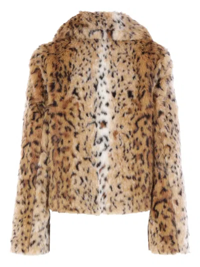 Max Mara Giacca Uta In Ecopelliccia Leopardata In Brown
