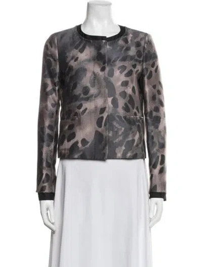 Pre-owned Max Mara Animal Print Jacket In Purple