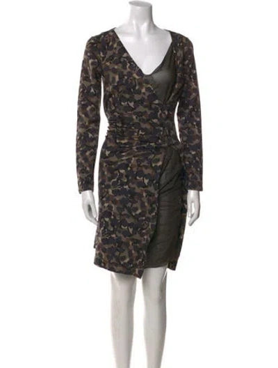 Pre-owned Max Mara Animal Print Knee-length Dress In Blue