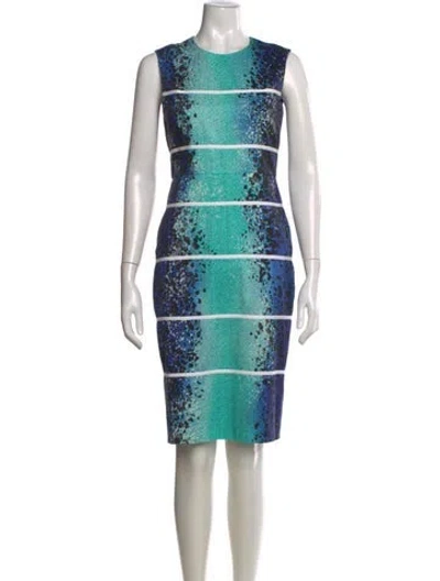 Pre-owned Max Mara Animal Print Knee-length Dress In Blue