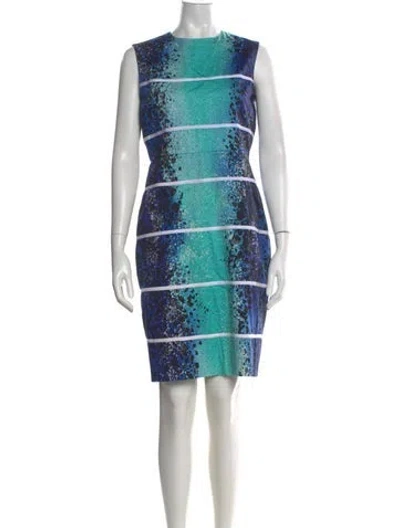 Pre-owned Max Mara Animal Print Knee-length Dress In Blue