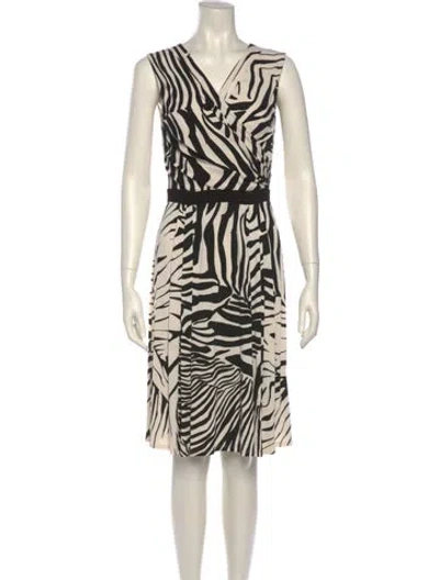 Pre-owned Max Mara Animal Print Knee-length Dress In Multi