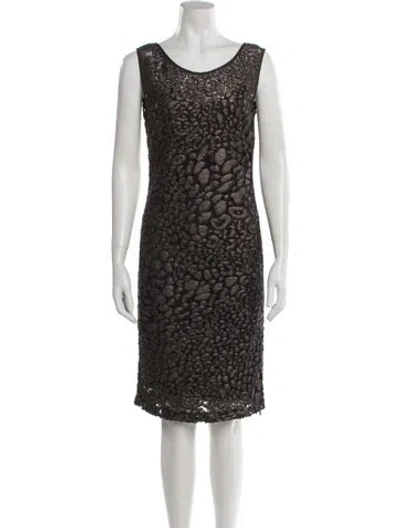 Pre-owned Max Mara Animal Print Knee-length Dress In Neutral