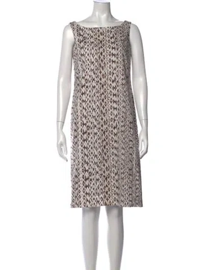 Pre-owned Max Mara Animal Print Knee-length Dress In Neutrals