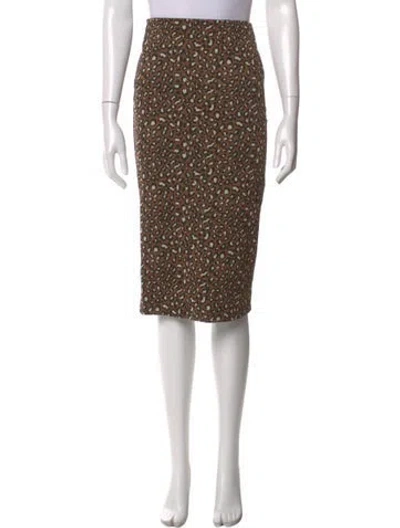 Pre-owned Max Mara Animal Print Knee-length Skirt In Brown