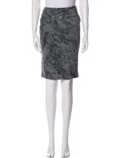 Pre-owned Max Mara Animal Print Knee-length Skirt In Gray