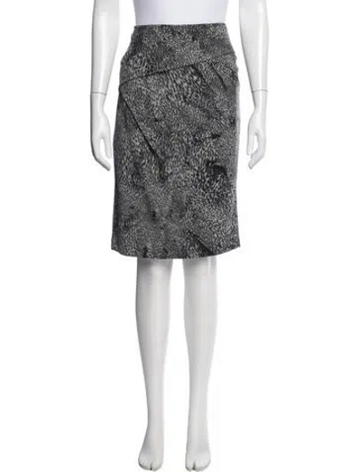 Pre-owned Max Mara Animal Print Knee-length Skirt In Gray