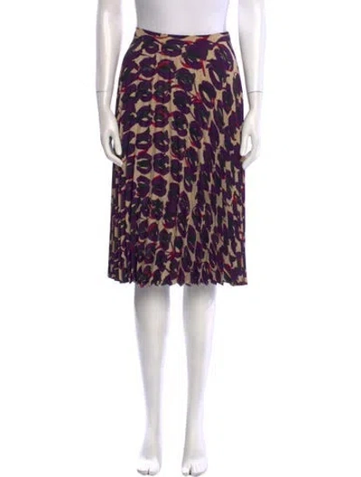 Pre-owned Max Mara Animal Print Knee-length Skirt In Purple