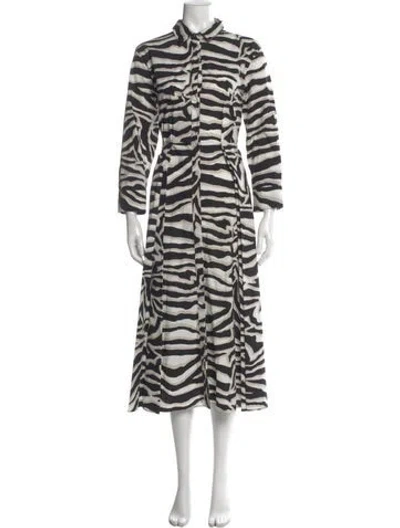 Pre-owned Max Mara Animal Print Long Dress W/ Tags In Multi