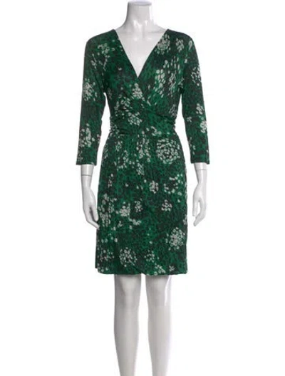 Pre-owned Max Mara Animal Print Mini Dress In Green