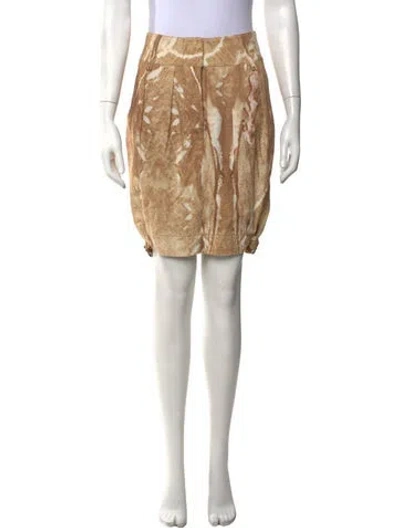 Pre-owned Max Mara Animal Print Mini Skirt In Neutrals