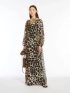 MAX MARA ANIMAL-PRINT MUSLIN KAFTAN DRESS