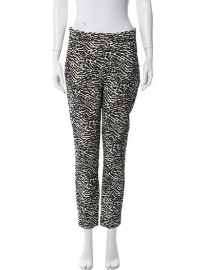 Pre-owned Max Mara Animal Print Straight Leg Pants In Neutral