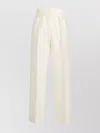 Max Mara Verbano Slim-fit Stretch-wool Trousers In White