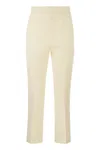 MAX MARA ANKLE-LENGTH WOOL CREPE TROUSERS FOR WOMEN IN WHITE