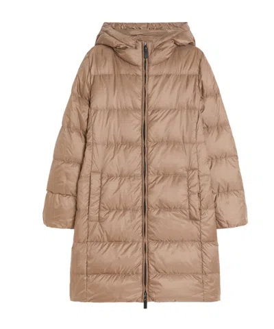 Max Mara Anorak Midi De Tela Técnica Impermeable In Brown