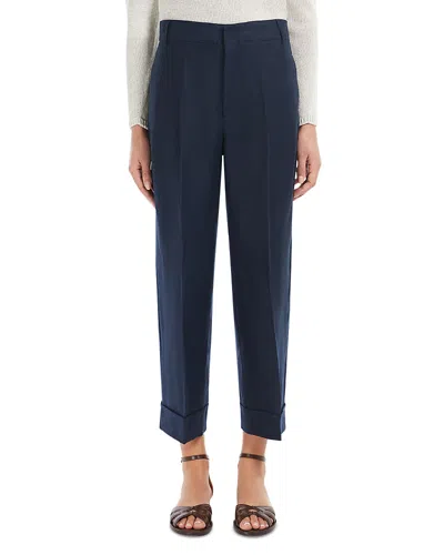 Max Mara Anselmo Straight Leg Pants In Navy
