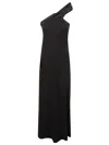 Max Mara Maxi Dress With Satin Neckline 'anta In Black