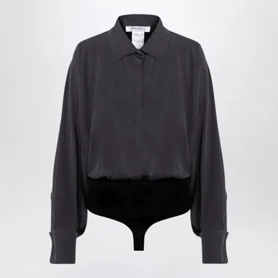 MAX MARA MAX MARA  ANTHRACITE GREY SILK BODY SHIRT