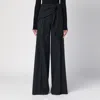 MAX MARA ANTHRACITE WOOL TROUSERS WITH SASH