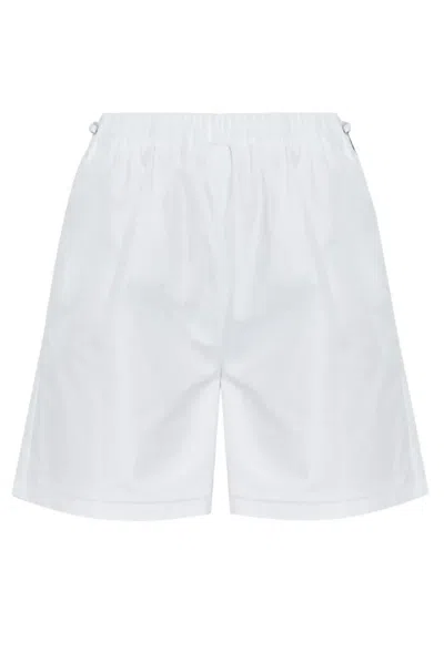 Max Mara Antiope Bermuda Shorts With Elastic Waistband In White