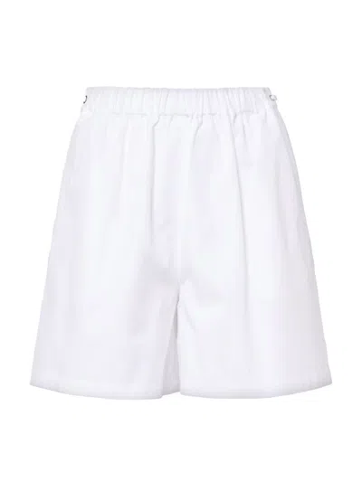 Max Mara Antiope High-rise Cotton Shorts In Optical White