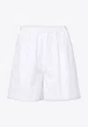 Max Mara Waistband Drawstring Eyelets Pockets Shorts In White