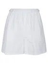 Max Mara Waistband Drawstring Eyelets Pockets Shorts In Bianco Ottico