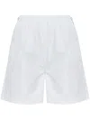 Max Mara Waistband Drawstring Eyelets Pockets Shorts In White