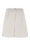 Max Mara Waistband Drawstring Eyelets Pockets Shorts In White