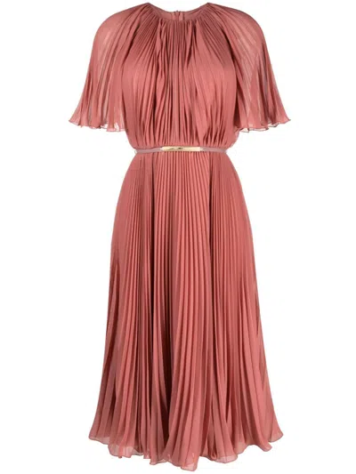 Max Mara Antiqrose Pleated Dress For Women In Pink
