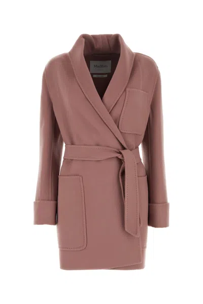 MAX MARA ANTIQUED PINK WOOL BLEND UGHETTA COAT