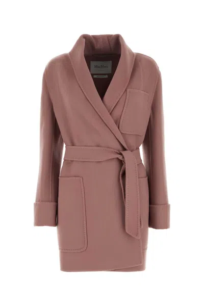 Max Mara Antiqued Pink Wool Blend Ughetta Coat