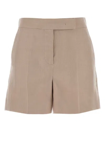 Max Mara Antiqued Silk Aerosi Mini Shorts In Brown