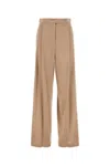 Max Mara Antiqued Silk Satin Fiesta Wide-leg Pant In Bronzo