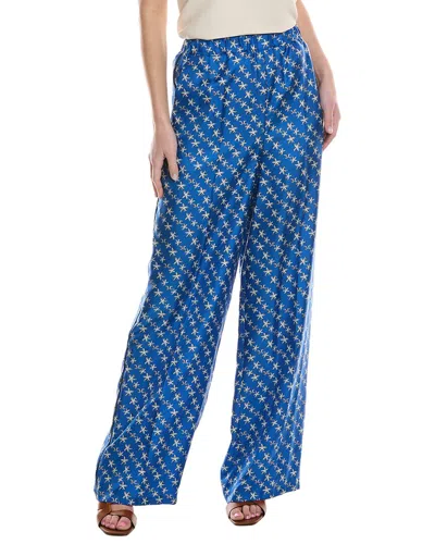 Max Mara Anversa Silk Pant In Blue