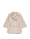 Max Mara Aospite Double-breasted Cape-style Jacket In Neutral