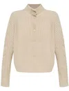 Max Mara Long-sleeved Sweater Jacket In Gray