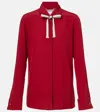 Max Mara Apollo Long-sleeved Silk Shirt In Rot