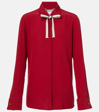 MAX MARA APOLLO BOW-DETAIL SILK CRÊPE BLOUSE