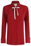 Max Mara Apollo Crepe De Chine Shirt In Rosso